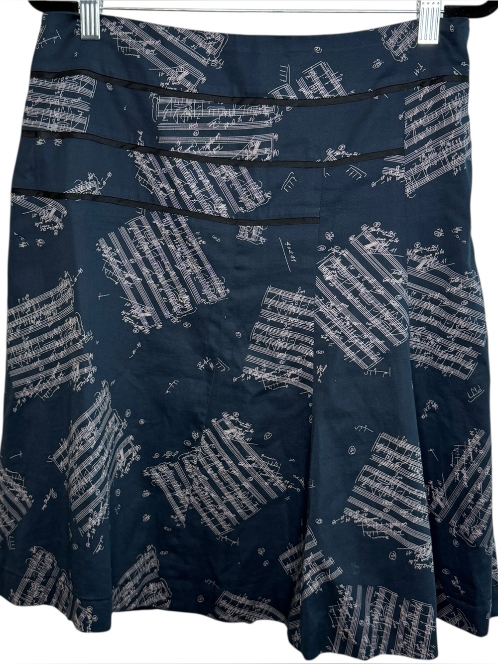 Odille Navy Blue and pink music Circle Skirt Size 6